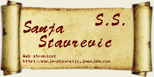 Sanja Stavrević vizit kartica